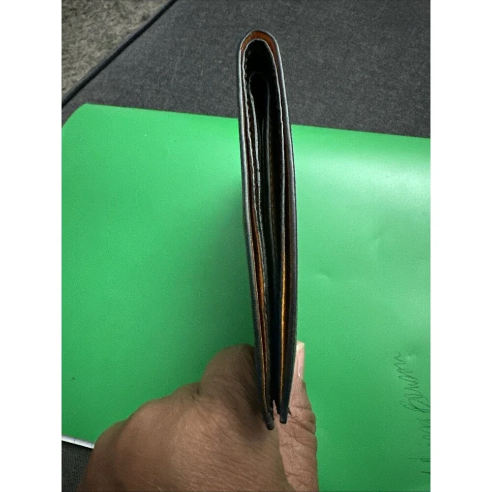 VTG Karoo Classics Bill Fold Ostrich Wallet 6 Card Slot 2bill Slots Brown Orange